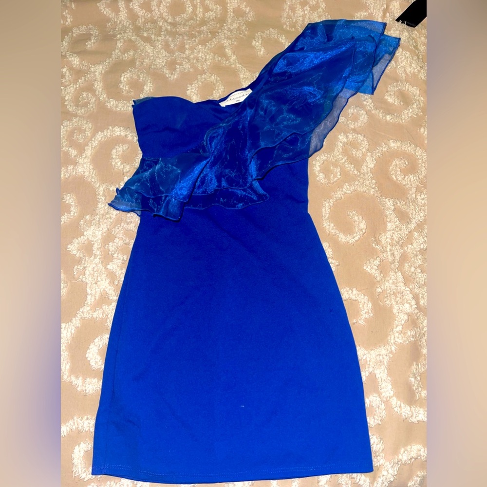 Blue mini dress from American Threads, Worn once in perfect condition size small